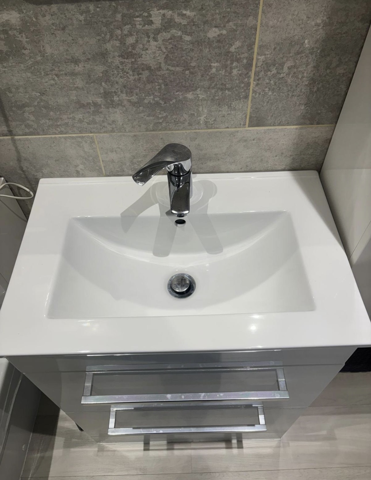 Basin and tap plumbing